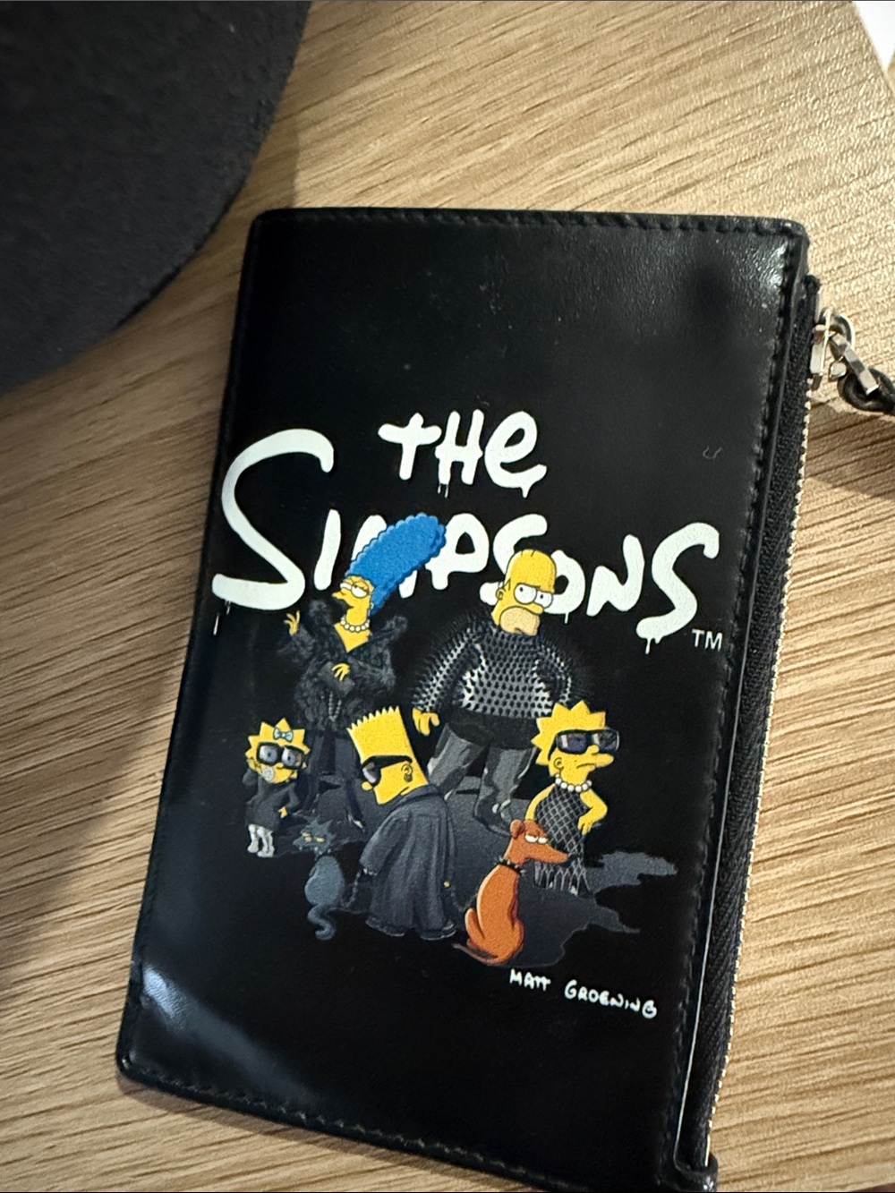 Balenciaga Black The Simpsons Graphic Zip Wallet (rare)
